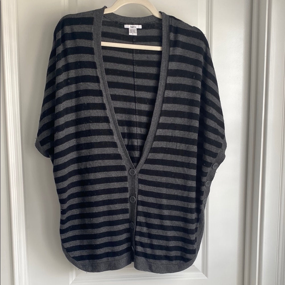 Bar III Black and Gray Cardigan Sweater Open Front
